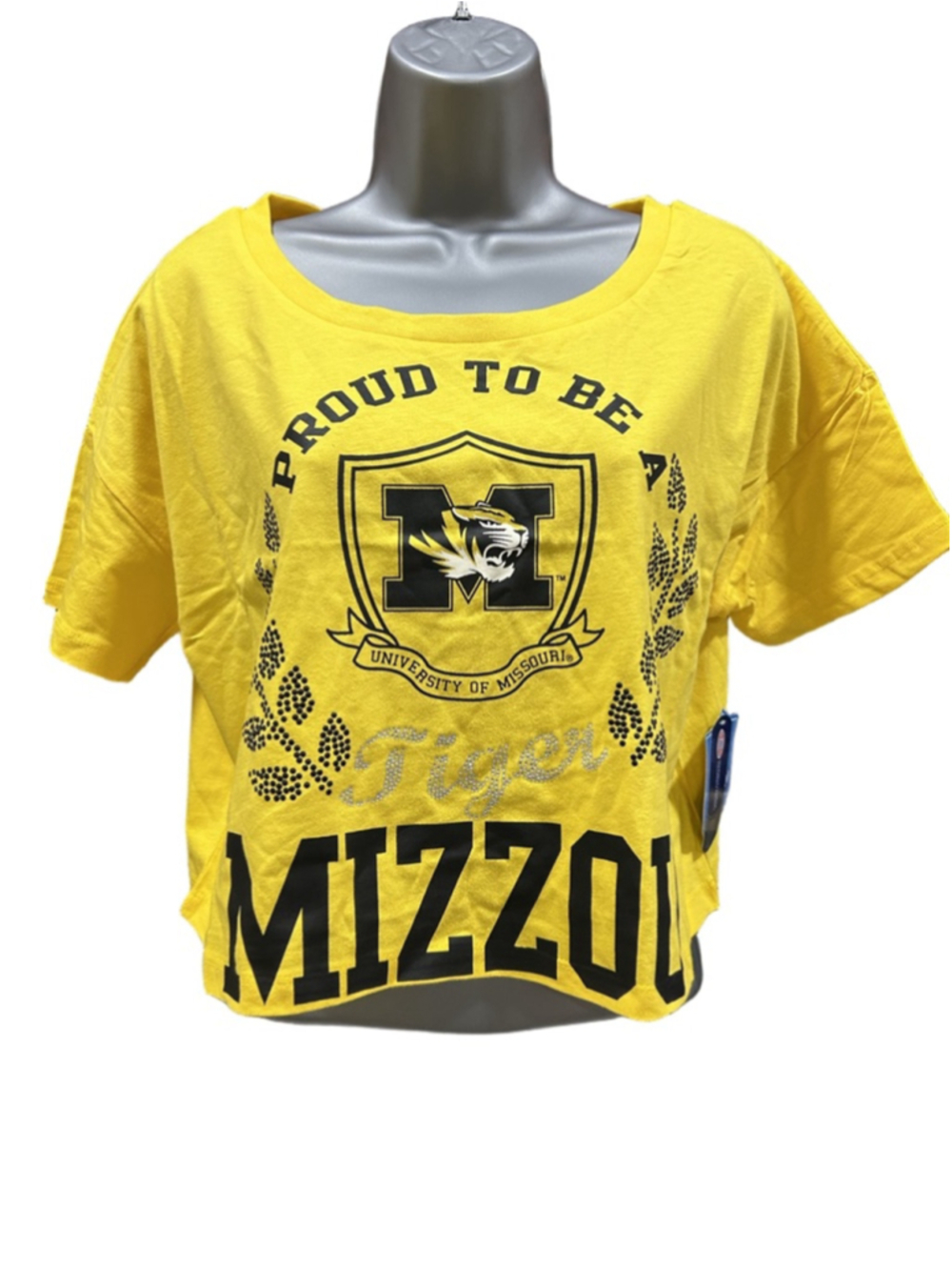 NWT E5 College Classics Mizzou Tigers women's crop top size small